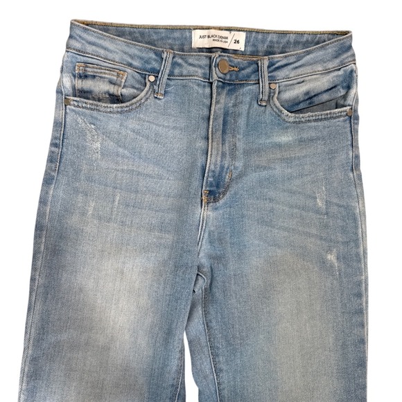 JUST BLACK DENIM Womens Size 26 Light Wash High Rise Flare Cropped Jeans - Picture 2 of 4